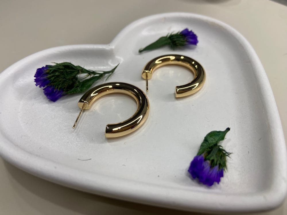 Aretes Argollas Lisas en acero inoxidable