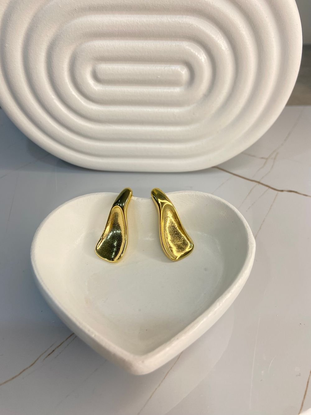 Aretes Dorados Modernos en acero inoxidable