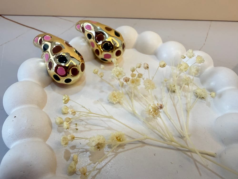 Aretes Eslabones Grandes Dorado en acero inoxidable