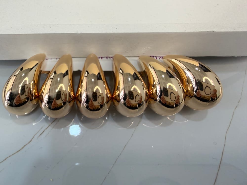 Aretes Gotas de Espejo en acero inoxidable