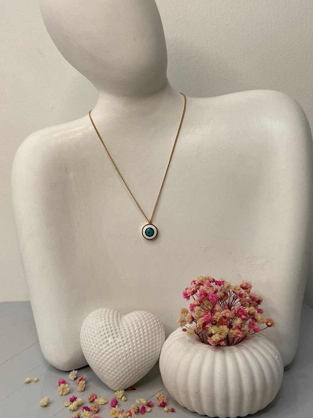 Collar Amuleto Turquesa en acero inoxidable