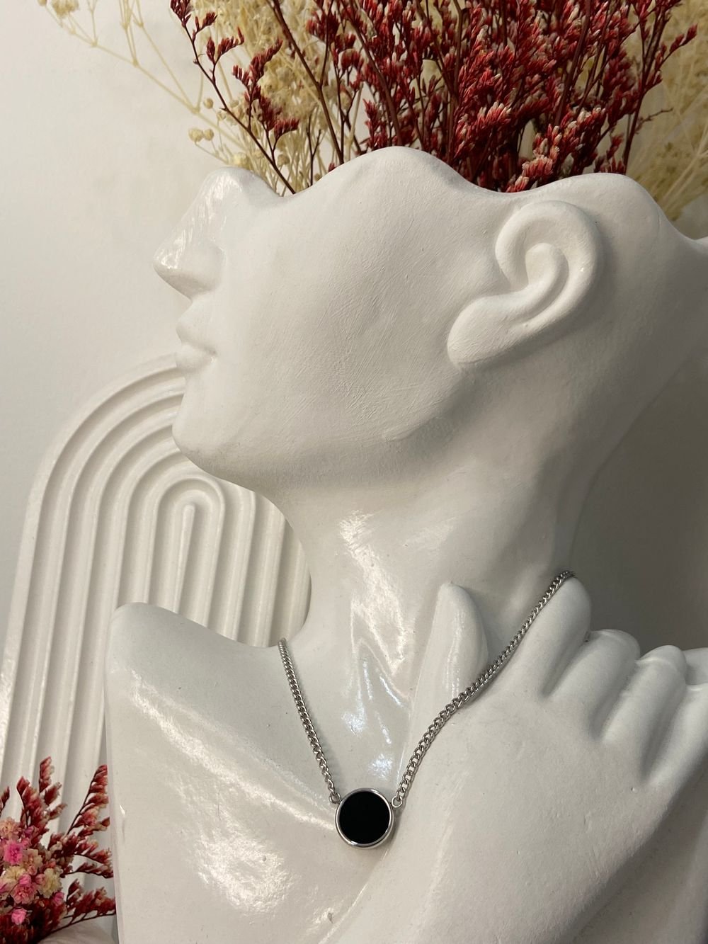 Collar Eclipse Plateado en acero inoxidable