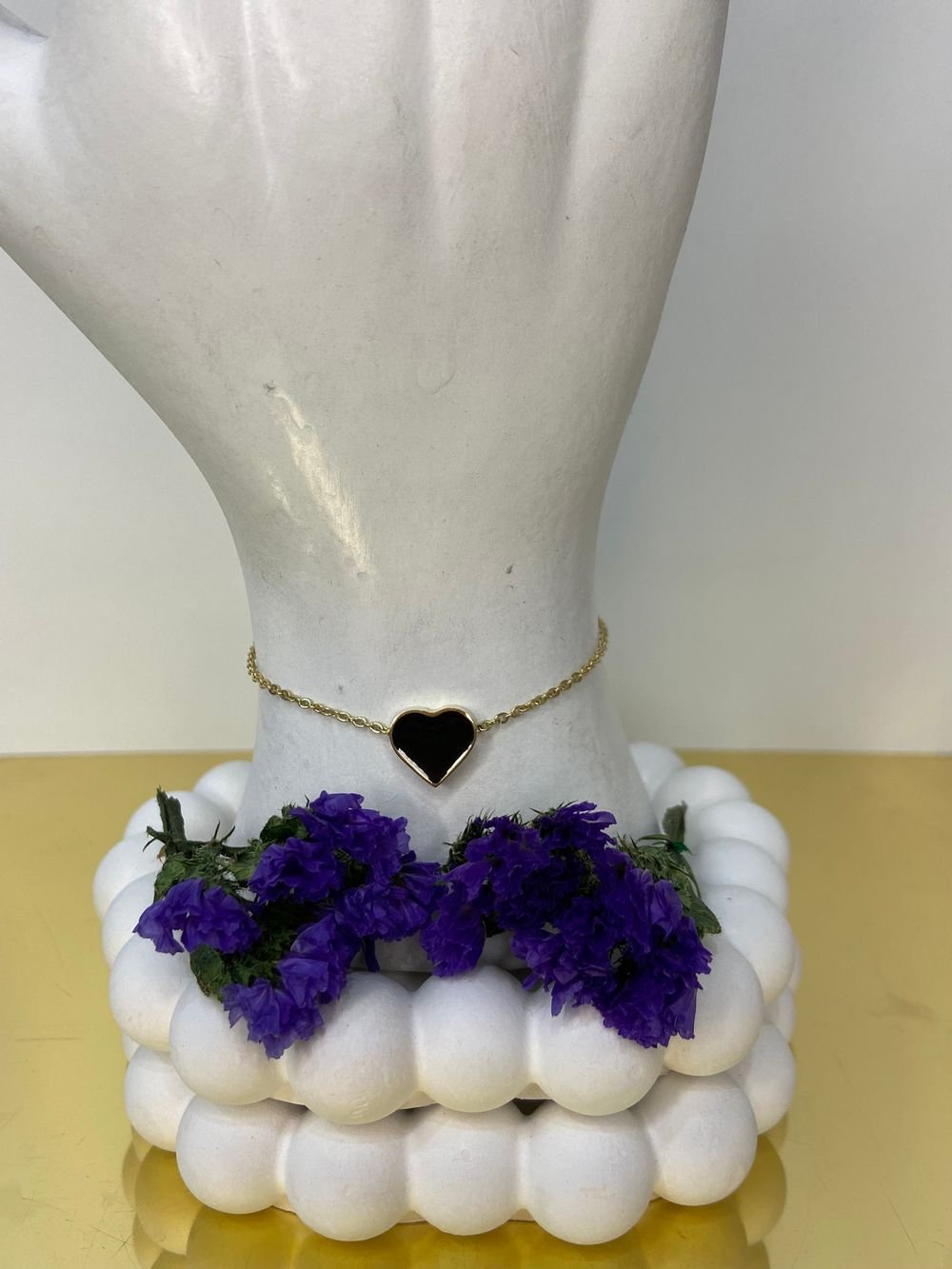 Cadena Corazón de Ébano en acero inoxidable