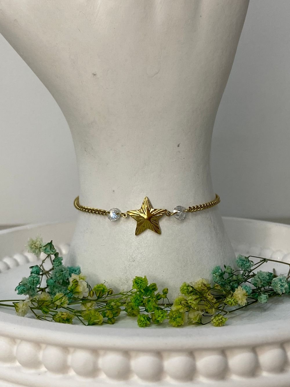 Pulsera Estrella Destello Dorada en acero inoxidable