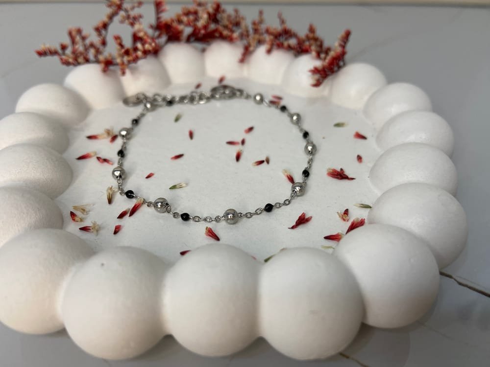 Pulsera Dual Ónice en acero inoxidable