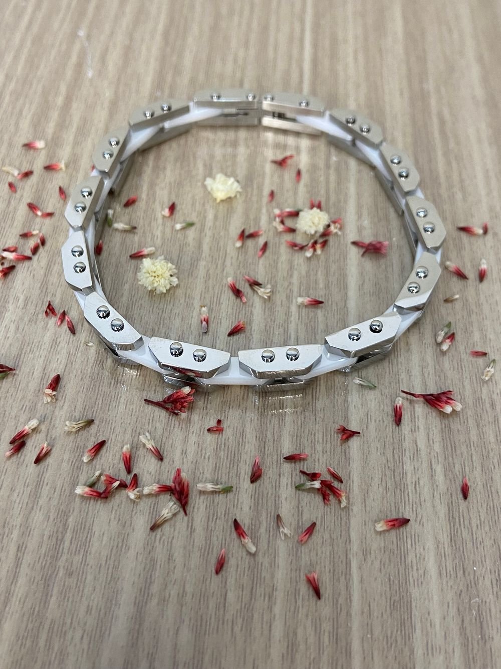 Pulsera Eslabones Industrial Plateada en acero inoxidable
