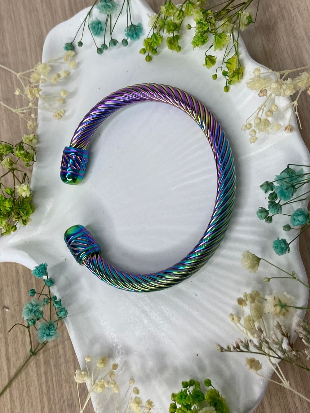Pulsera Torzal Tornasol en acero inoxidable
